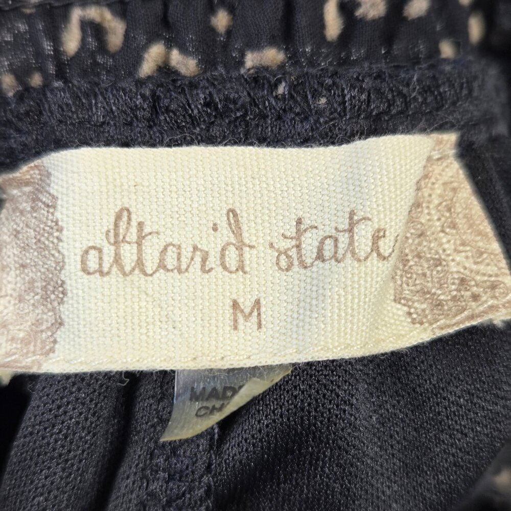 Altar’d State Sz Medium Mini Skirt Black Tan Pattern Smocked Waist Animal Print - Picture 5 of 9